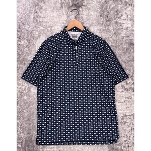 Straight Down Polo Shirt Large Mens Bisson Buffalo Print Performance Golf